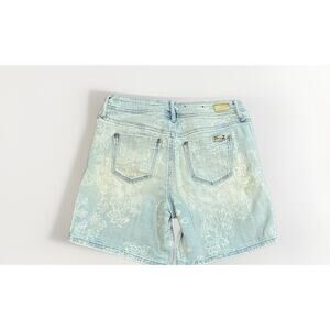 Seven7 Blue Denim Floral Designed Cuffed Light Wash Women's Knox Blue 4